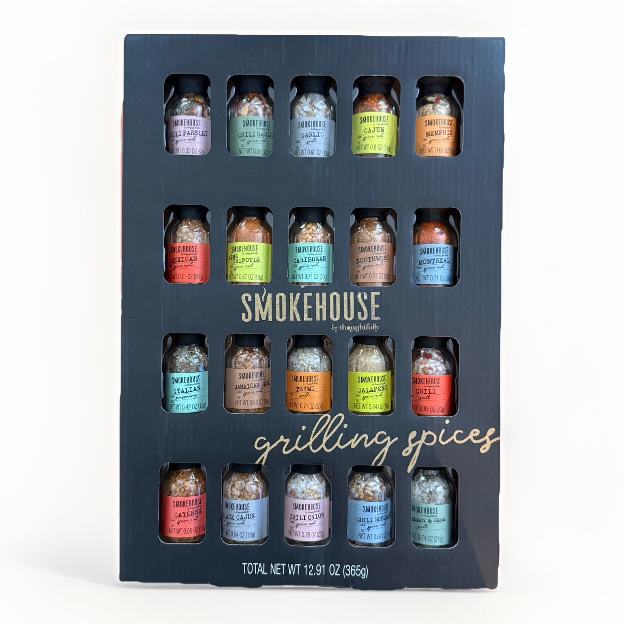 Smokehouse Grilling Spices Gift Set 20 Mini Jars Boxed Gourmet Rubs BBQ NEW