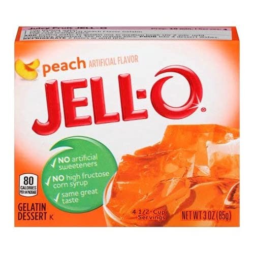 Jell-O Peach Artificially Flavored Gelatin Dessert Mix, 3 oz