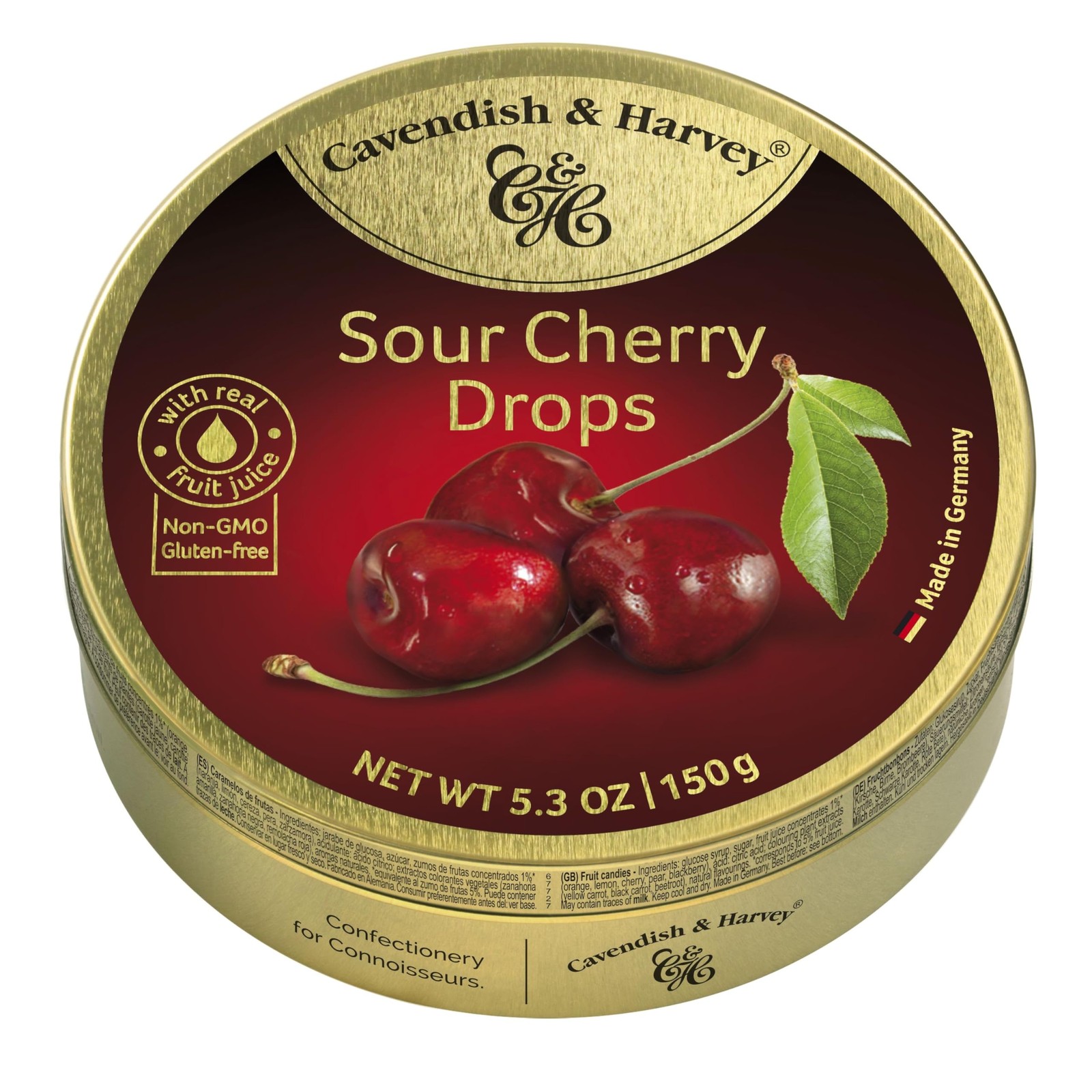 Cavendish & Harvey | Sour Cherry Hard Candy 5.3 Ounce (Pack of 1), No Color