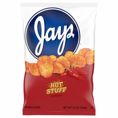 Jays Hot Stuff Potato Chips, Big Bags 5.5 Ounce 10 Pack A Chicago Classic.