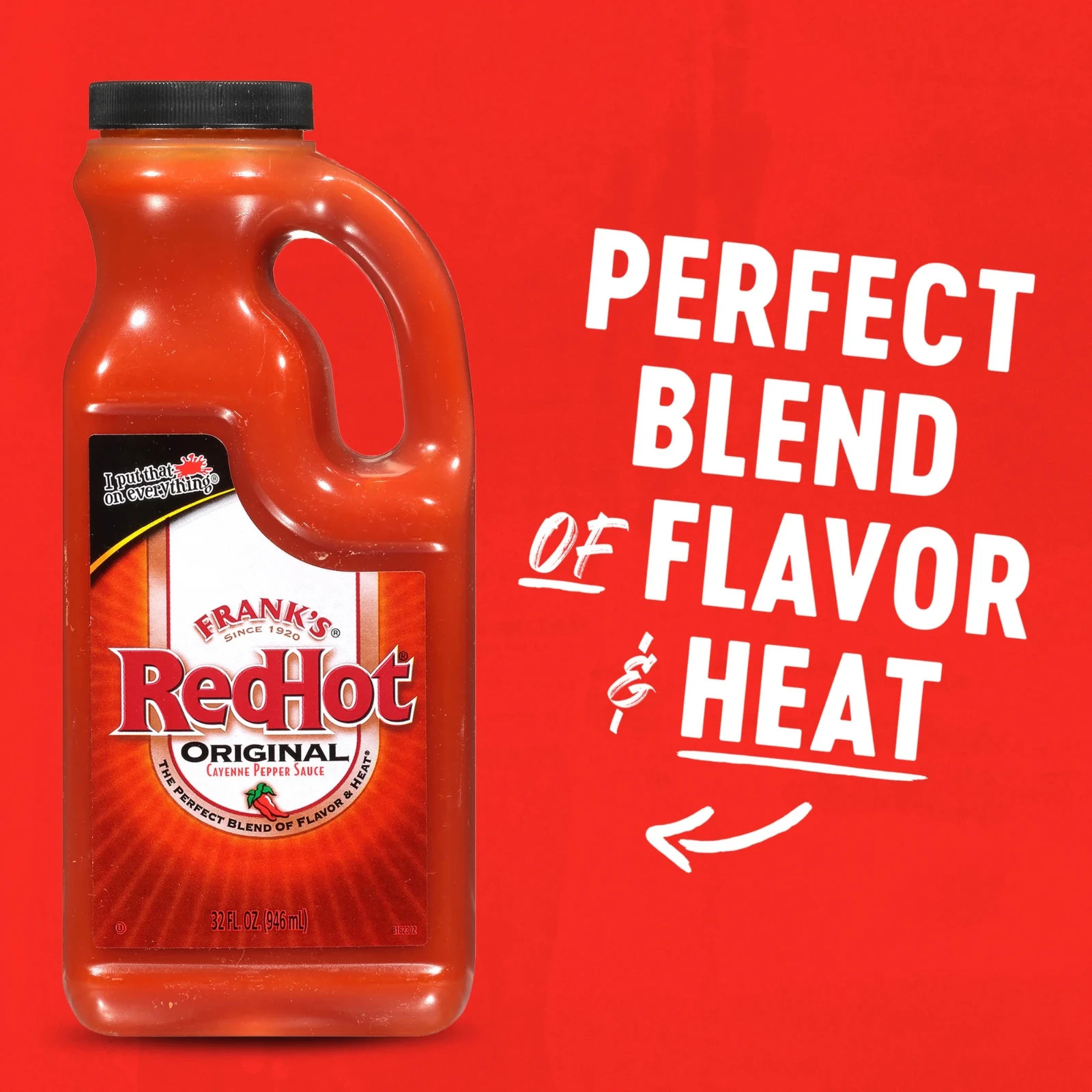 Frank’s RedHot Kosher Original Cayenne Pepper Hot Sauce, 32.0 fl oz Jug