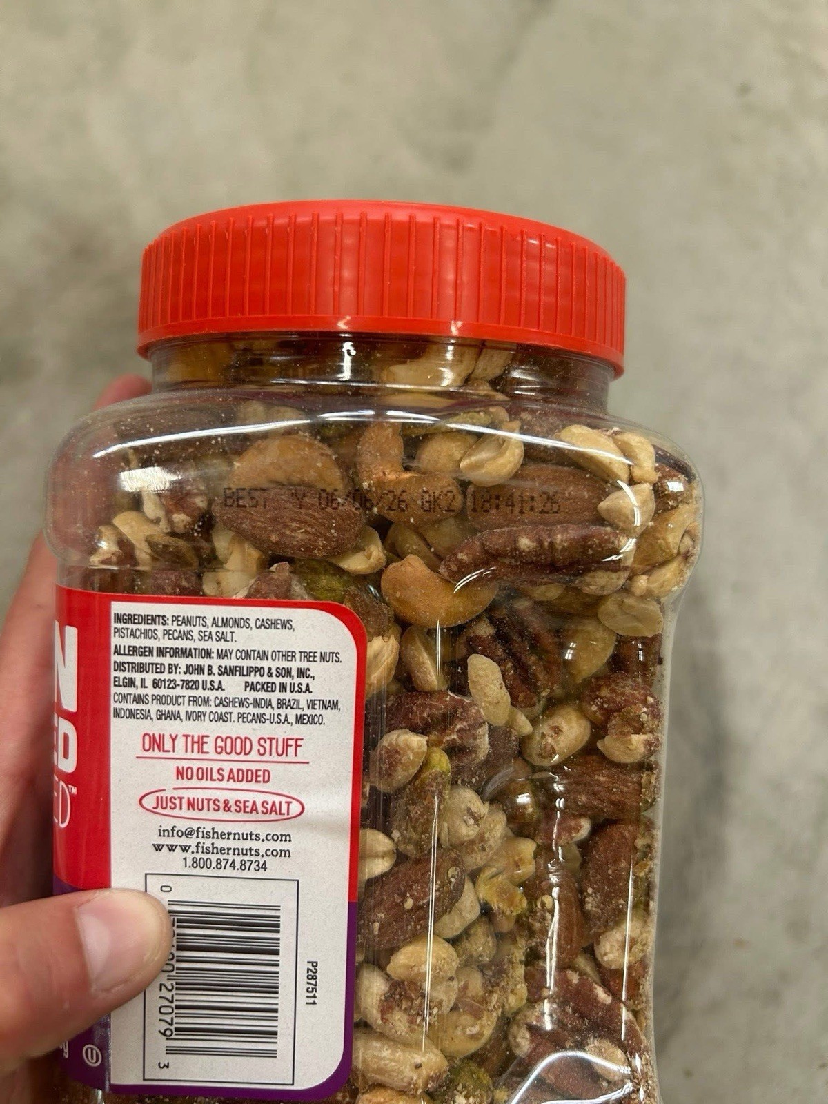 Fisher Oven Roasted Never Fried Mixed Nuts with Peanuts, 24 Ounces