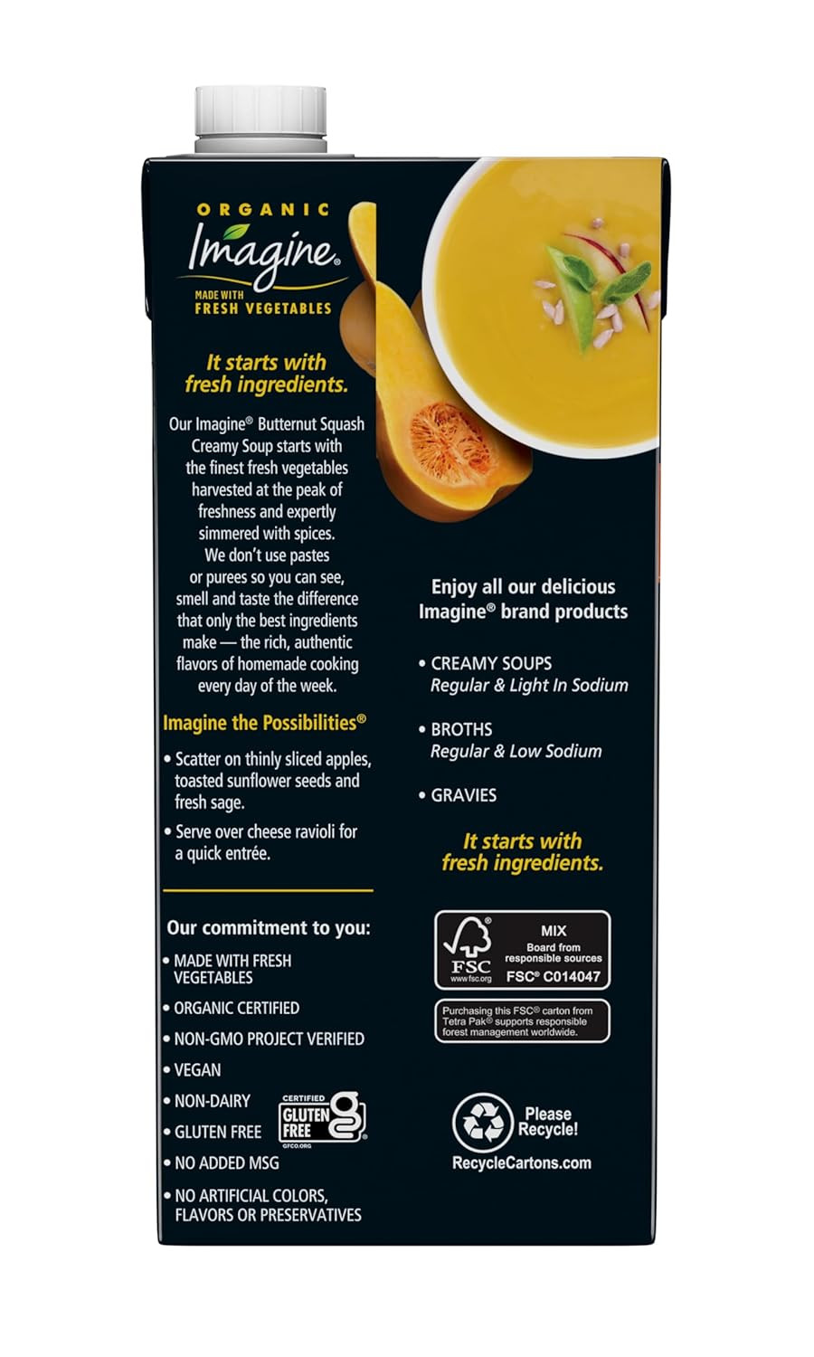 Imagine Organic Butternut Squash Creamy Soup 32 Fl. Oz (Pack of 6)