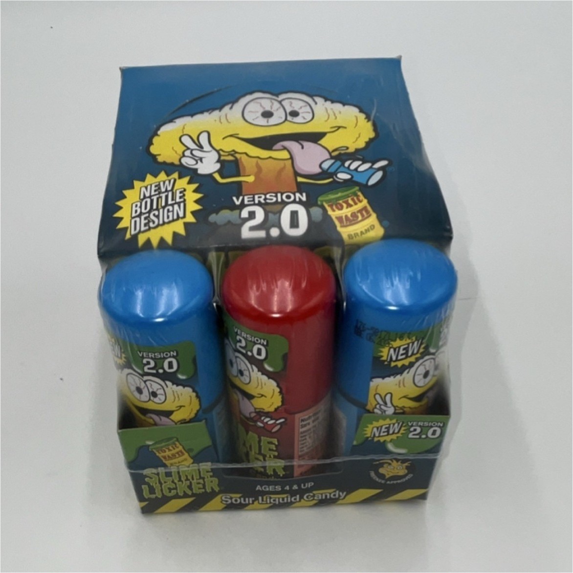 Toxic Waste Slime Licker Blue Razz & Strawberry Sour Liquid Candy 12 Pack