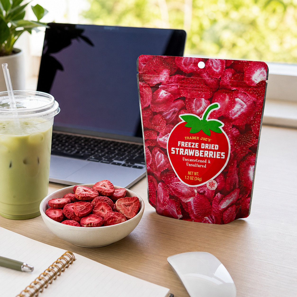 Trader Joe’s Freeze Dried Strawberries Unsweetened Unsulfured 1.2oz