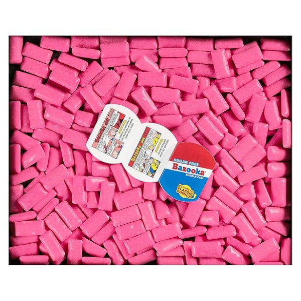 Bazooka Sugar-Free Bubble Gum Pellets Bag – 120 Count Bulk Gum, Original Flavor