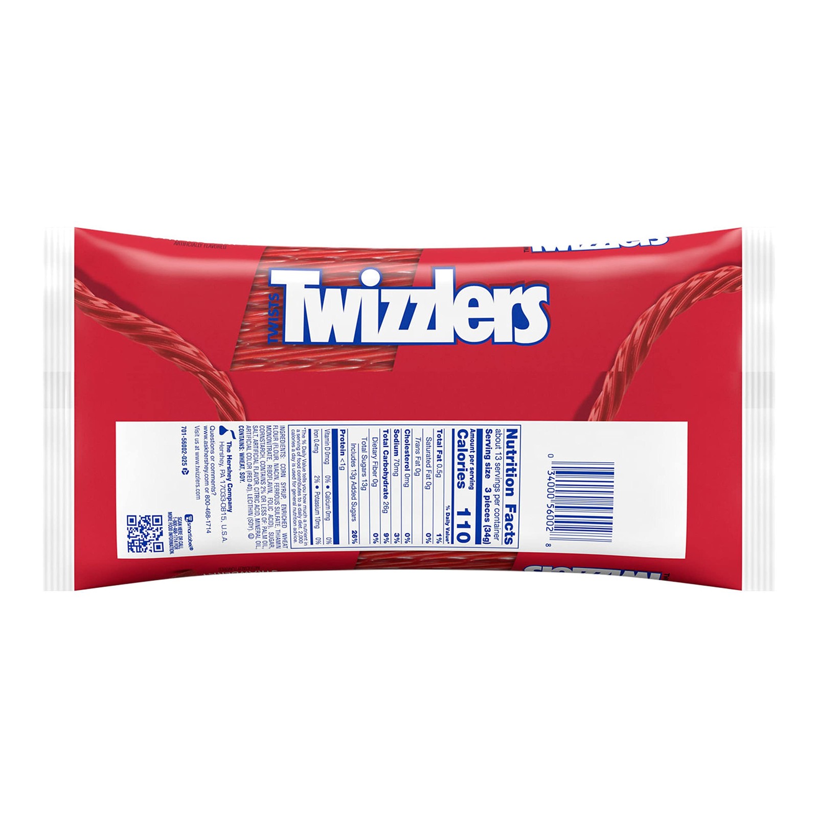 Twizzlers, Twists Strawberry Flavored Licorice 16 Ounce (Pack of 1), Red