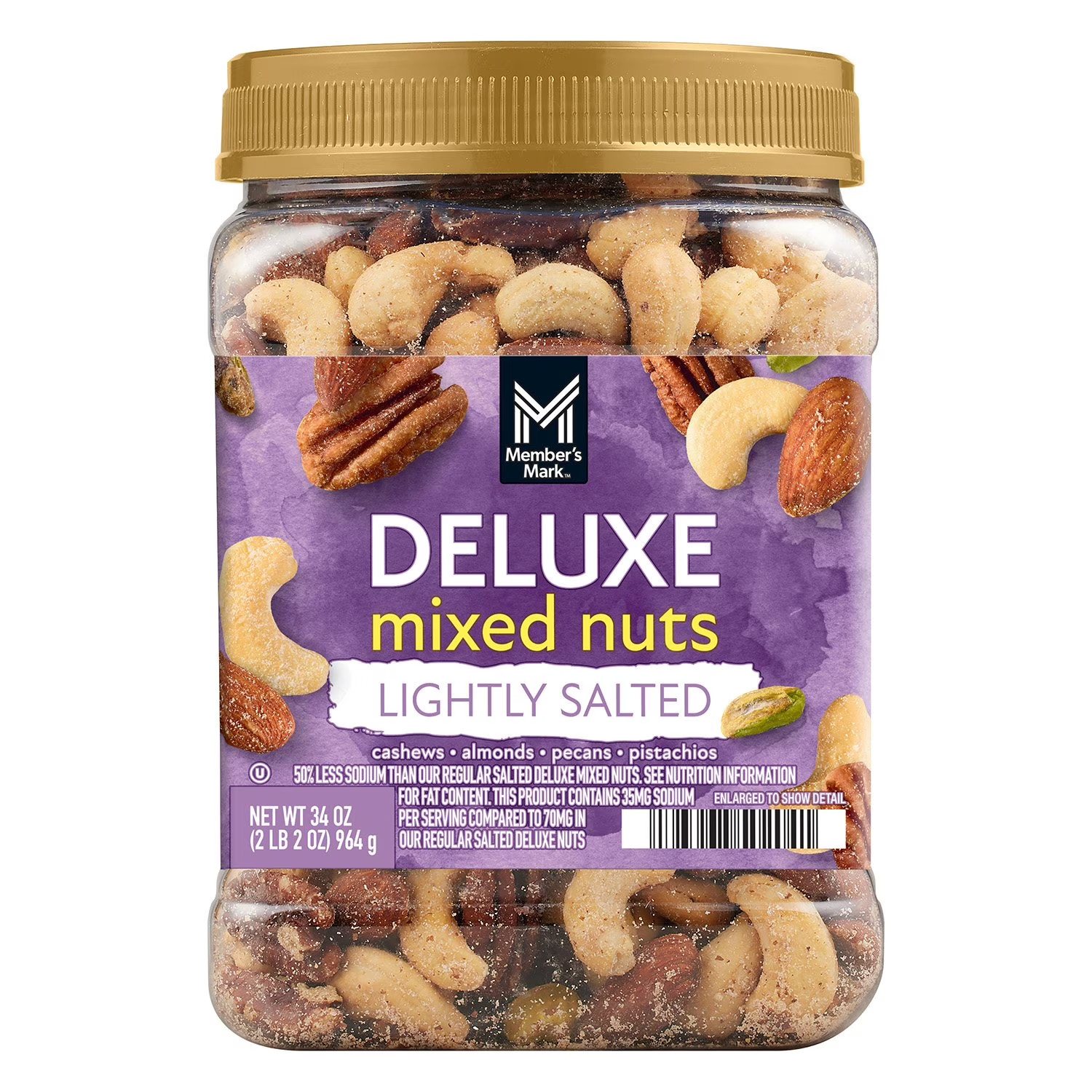 Member’s Mark Lightly Salted Deluxe Mixed Nuts, 34 oz. FREE SHIPPING
