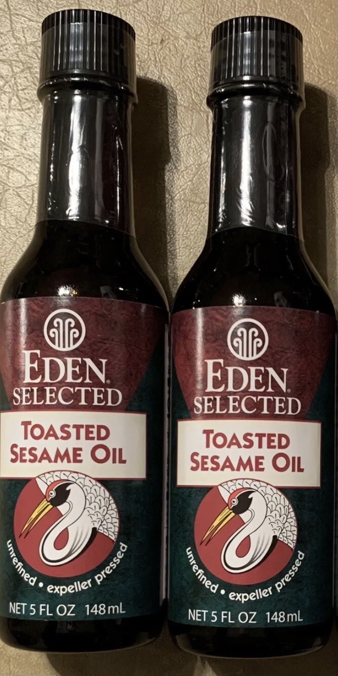 Eden Toasted Sesame Oil (Unrefined / Expeller Pressed / 2 Jars of 5 oz. Each)