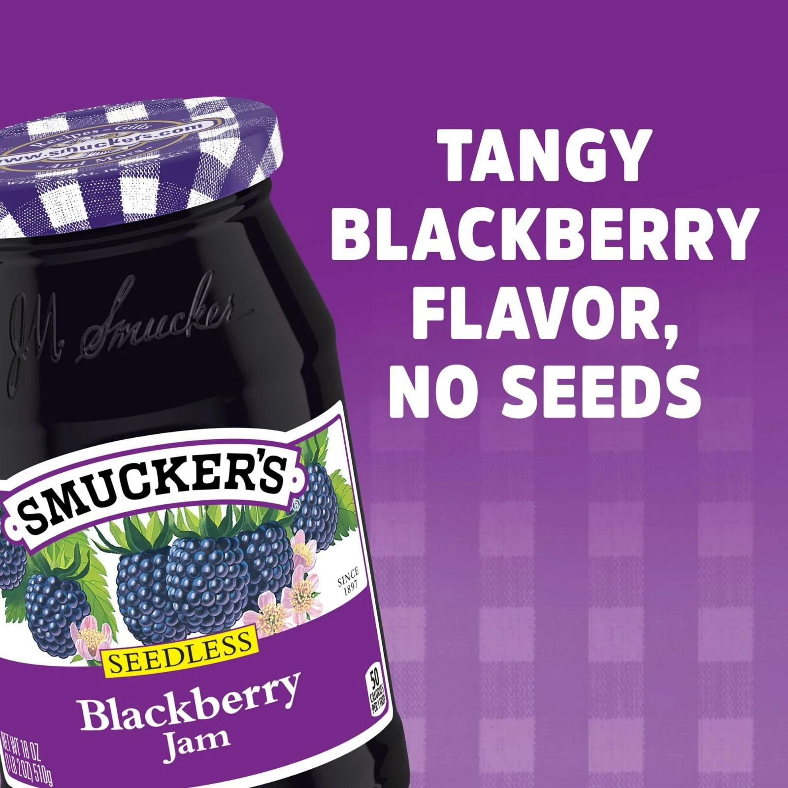 (2 pack) Smucker’s Seedless Blackberry Jam, 18 oz