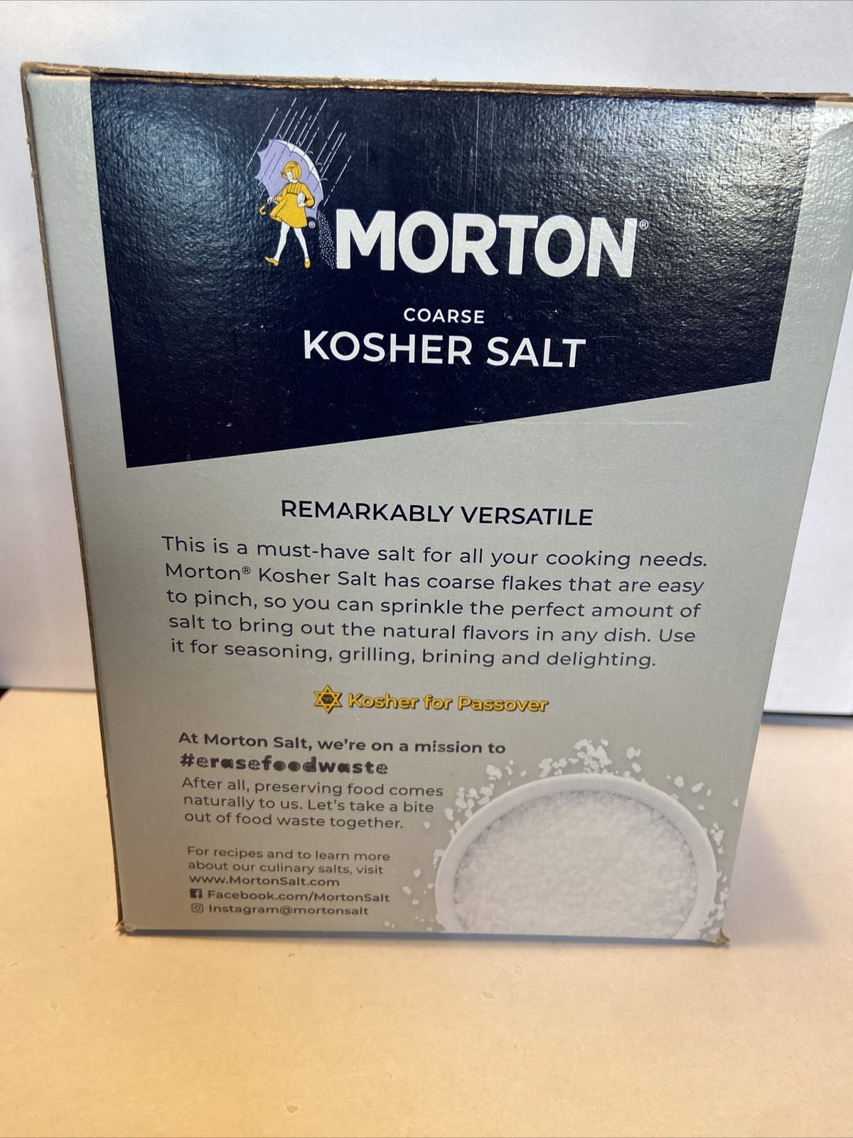 Morton Coarse Kosher Salt – For Everyday Cooking, Grilling, 3lb 5oz