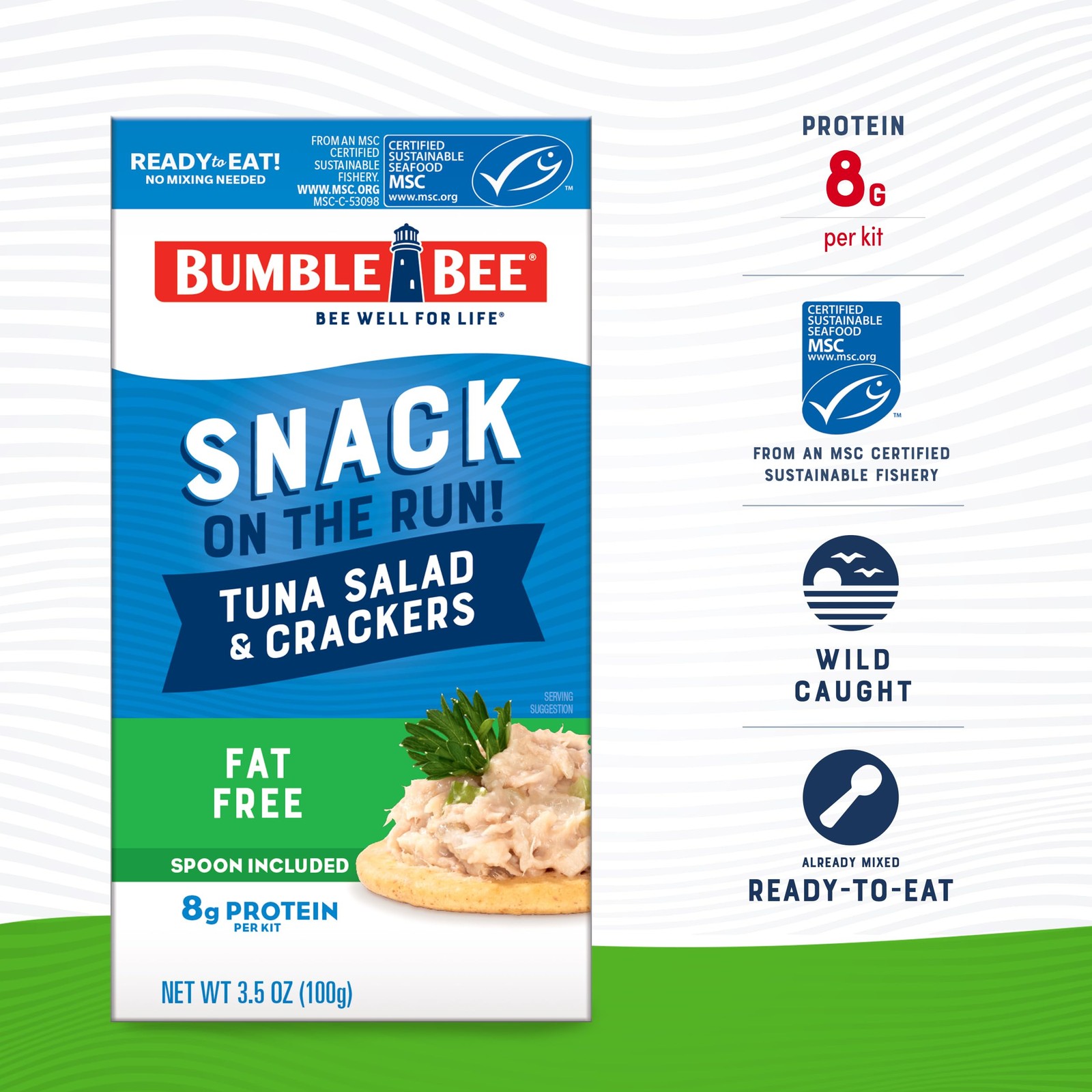Bumble Bee Snack On The Run FatFree Tuna Salad with Crackers Kit Ready to Eat…