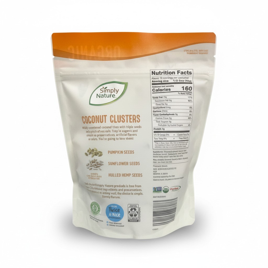 Keto Coconut Clusters Organic Snack with Pumpkin Sunflower & Hemp Seeds 10oz-2pk