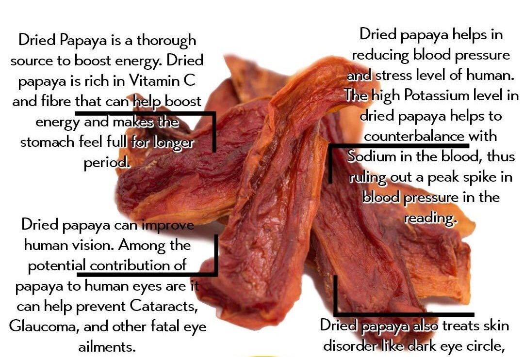 Dried Papaya Organic FREE PAPAYA Fruit DRIED SHIPPING Natural Spears strip 2LBS