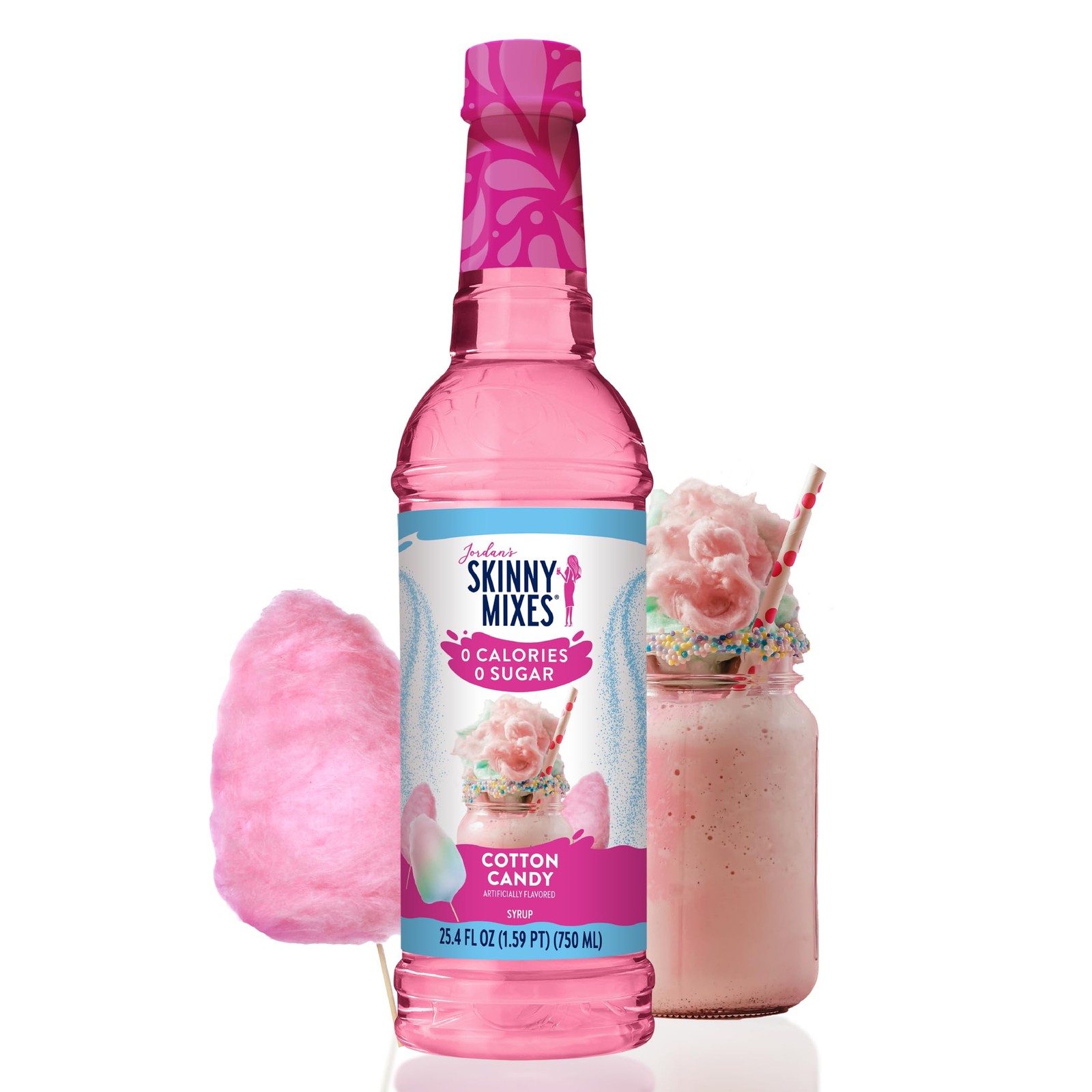 Jordan’s Skinny Mixes Sugar Free Syrup, Cotton Candy 25.4 Fl Oz (Pack of 1)