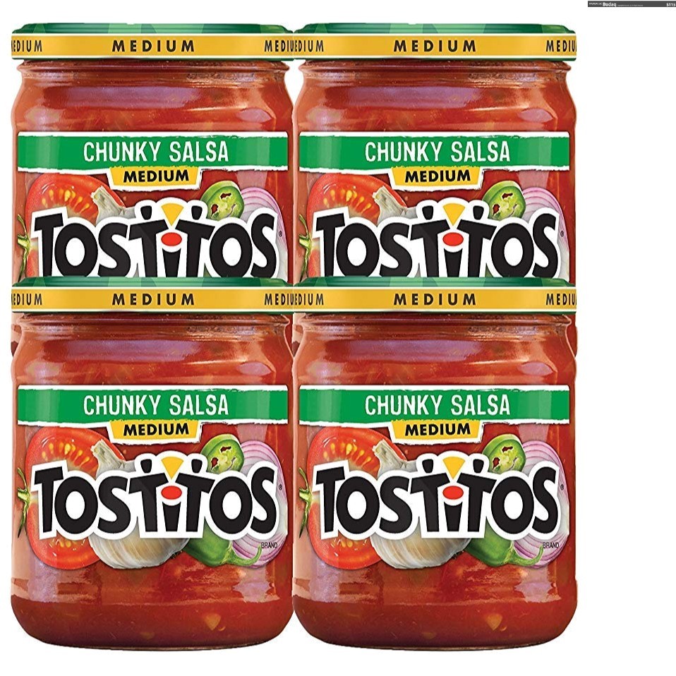 Rich Flavor Tostitos Medium Chunky Salsa, 15.5 oz Jars, Gluten-Free Pack of 4
