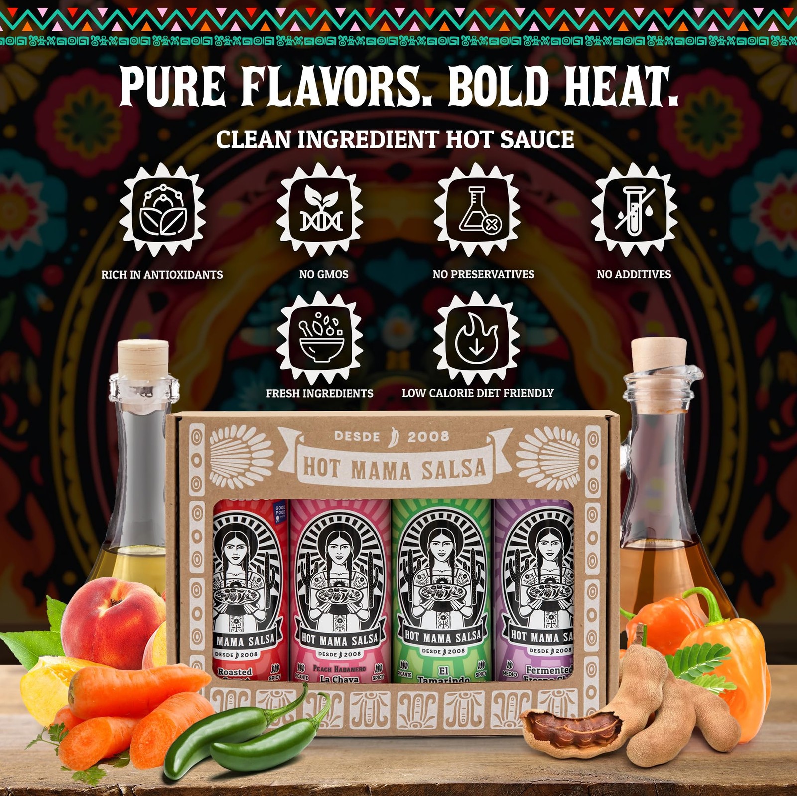 Hot Mama Salsa Variety Pack – A Collection of Chili Hot Sauce with Natural In…