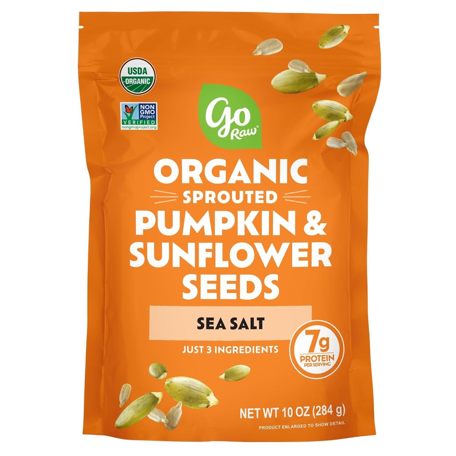 Go Raw Organic Sprouted Pumpkin & Sunflower Seeds, 10 oz, Sea Salted, Keto, Kosh