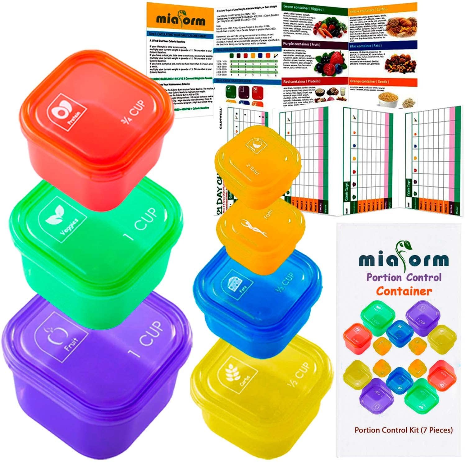 miaform Portion Control Container and Food Plan – 2 inches (L) x 6 (H)