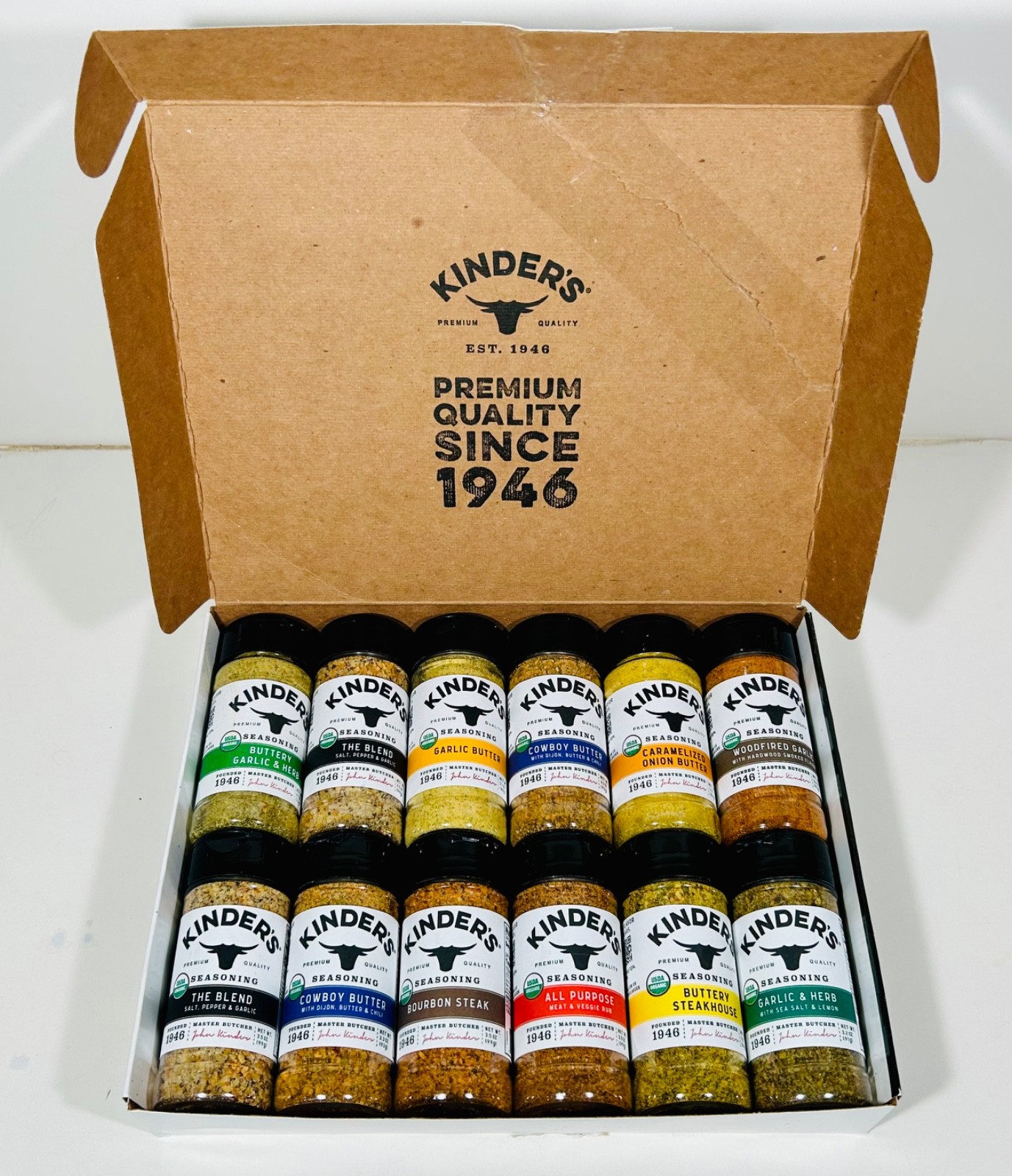 KINDER’S The Flavor Rack Signature 12 Bottle Seasoning Set, Organic/GF, 2027