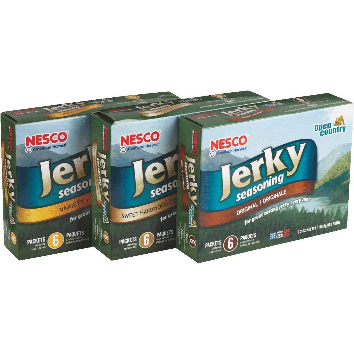 Jerky Seasoning Pack 6 Ounce Set Original Hot Spicy Teriyaki 3 Flavors