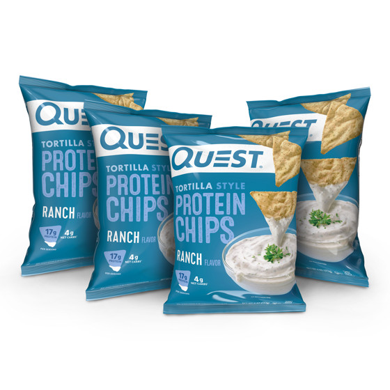 Quest Tortilla Style Protein Chips, Ranch, Baked, Gluten Free, 4 Count…