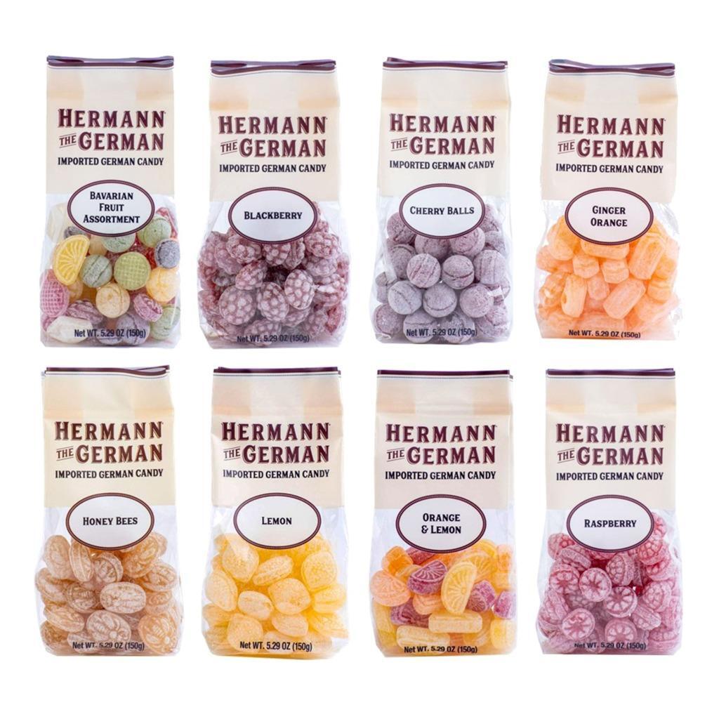 Hermann The German Ginger Orange Bavarian Hard Candy 5.29 Oz X 2 w Wire Bag Clip