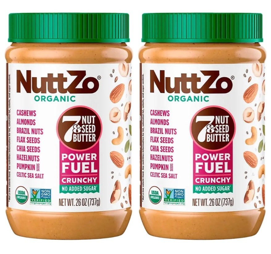 2 X NuttZo Organic Power Fuel Crunchy 7 Nut & Seed Butter Crunchy 26 oz EXP 4/27