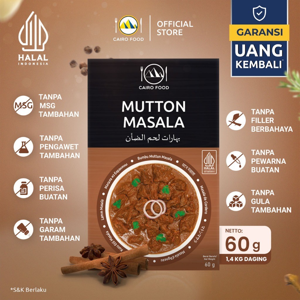 Mutton Masala Seasoning Spice Blend No MSG Sweet Heat Swicy Street Flavor Global