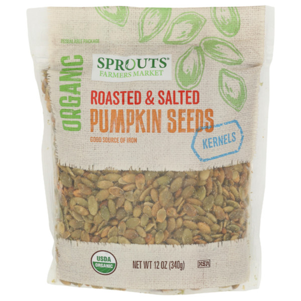 3 Pack – Sprouts Organic Roasted Salted Pumpkin Seed Kernels 12 oz
