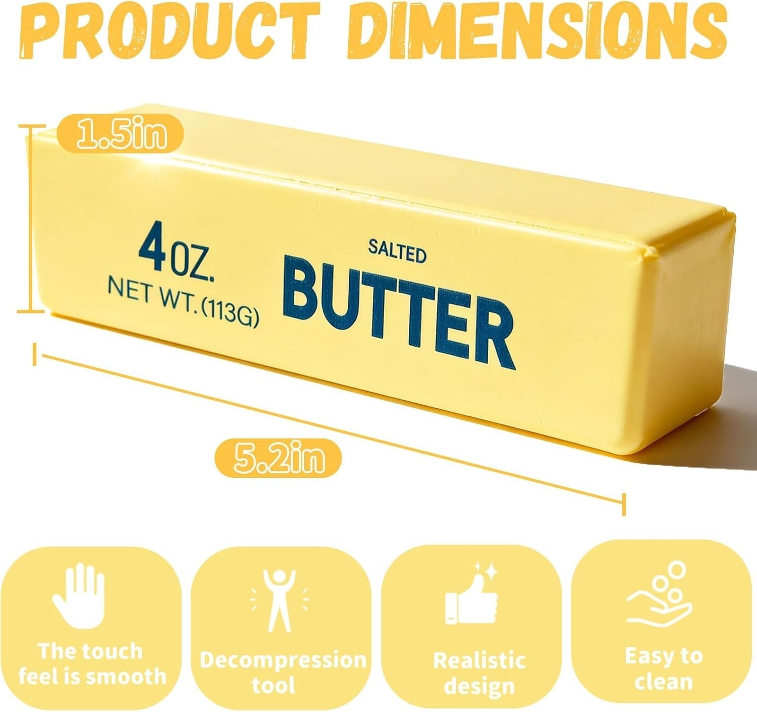 soft realistic butter stick squishy toy decompression fidget toy