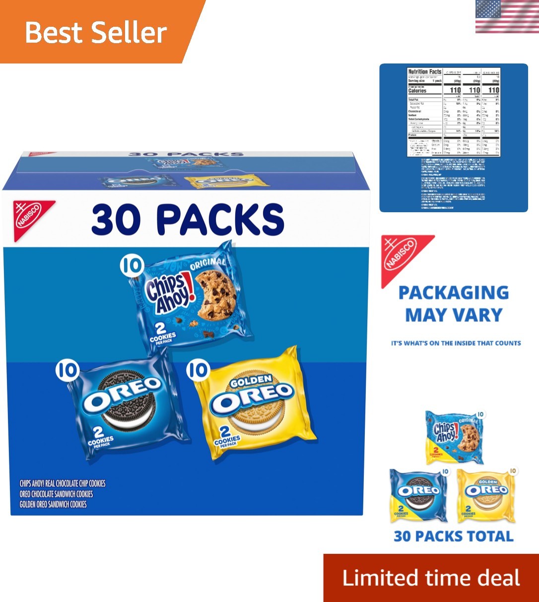 30 Count Sweet Treats Cookie Variety: OREO & CHIPS AHOY! – Kosher Delight