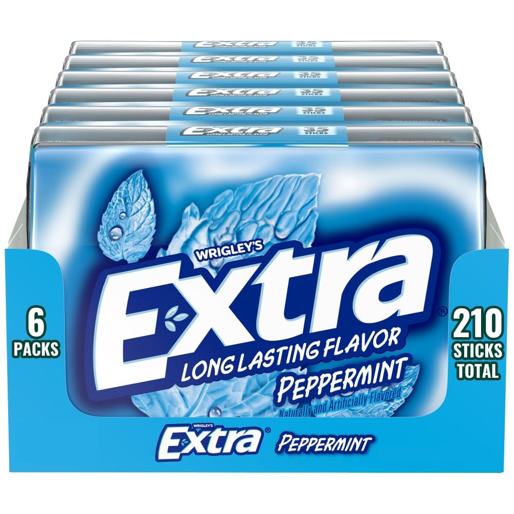 EXTRA Gum Peppermint Sugar Free Chewing Gum Bulk Pack 6 Ct/35 Stick