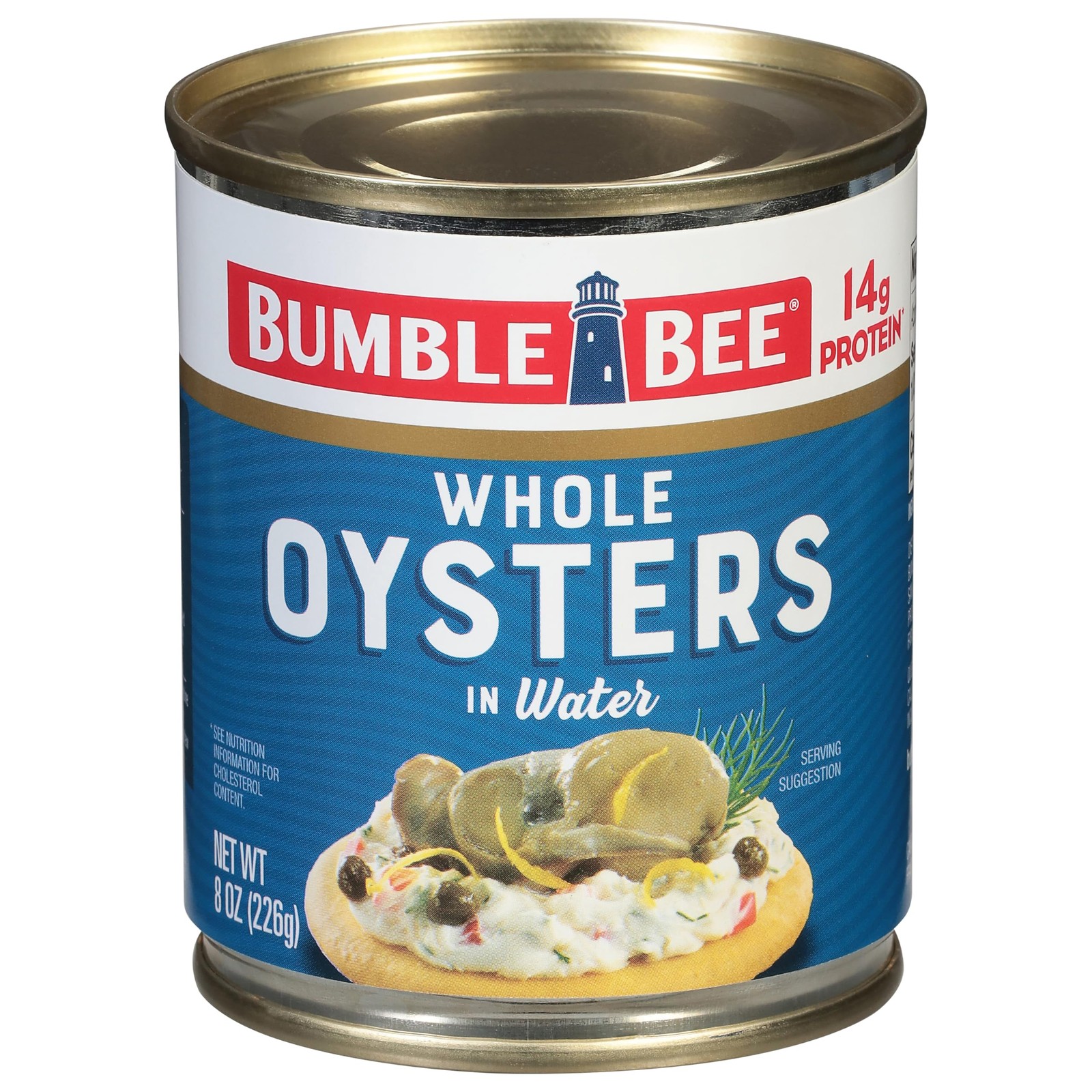Bumble Bee Premium Select Whole Canned Oysters, 8 oz Ready to Eat Gluten Free