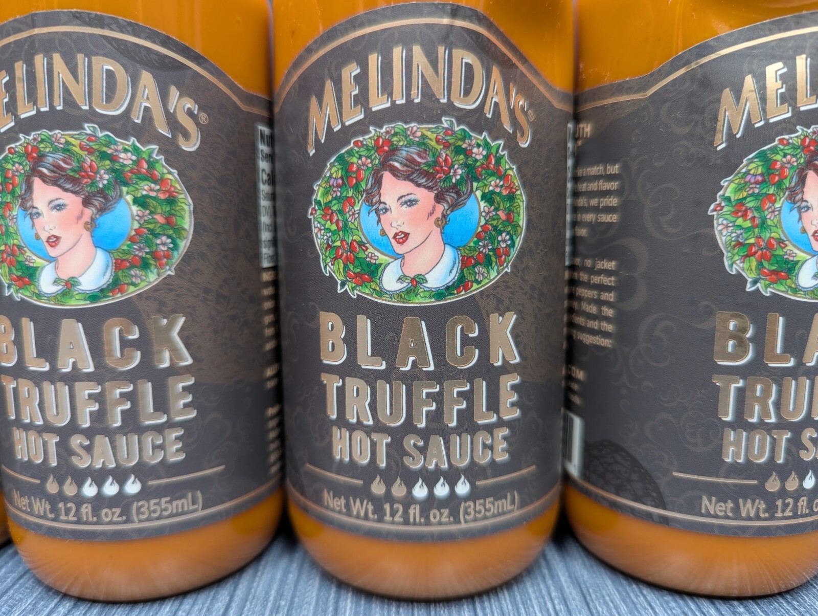 Lot of 6 Bottles x Melinda’s Black Truffle Hot Sauce 12 fl. oz. Expires Dec/2026