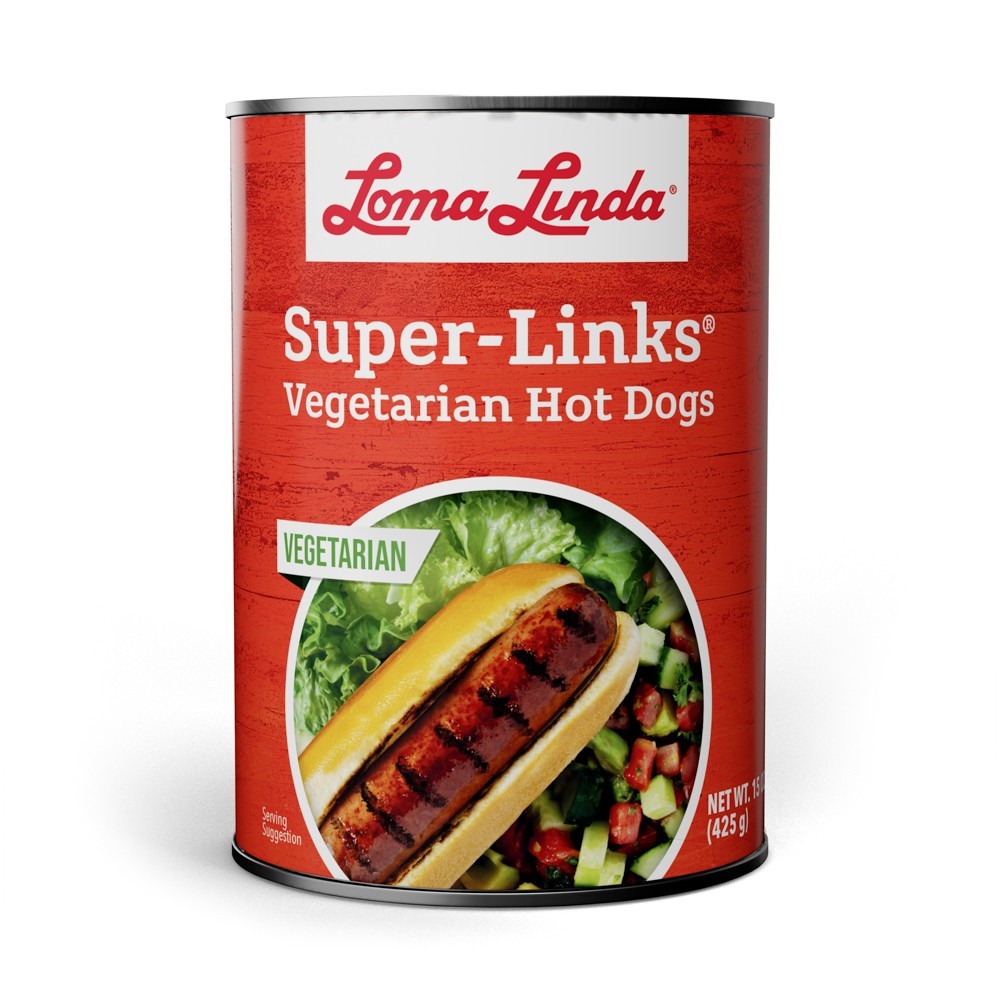 Loma Linda Super-Links (15 oz) (12 Pack) – Plant Based – Vegetarian Hot Dogs