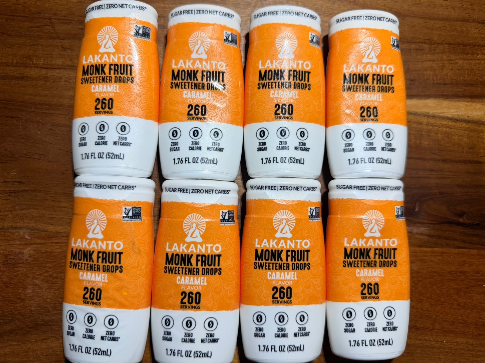 8x Lakanto Monk Fruit Caramel Sugar Free Sweetner Liquid Extract Drops 1.76oz