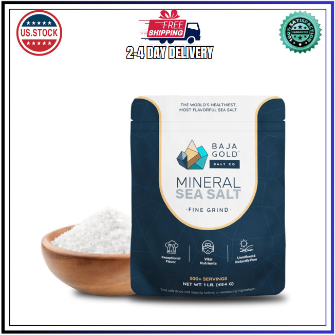 Baja Gold Mineral Sea Salt Fine Grind 1 Lb. Bag