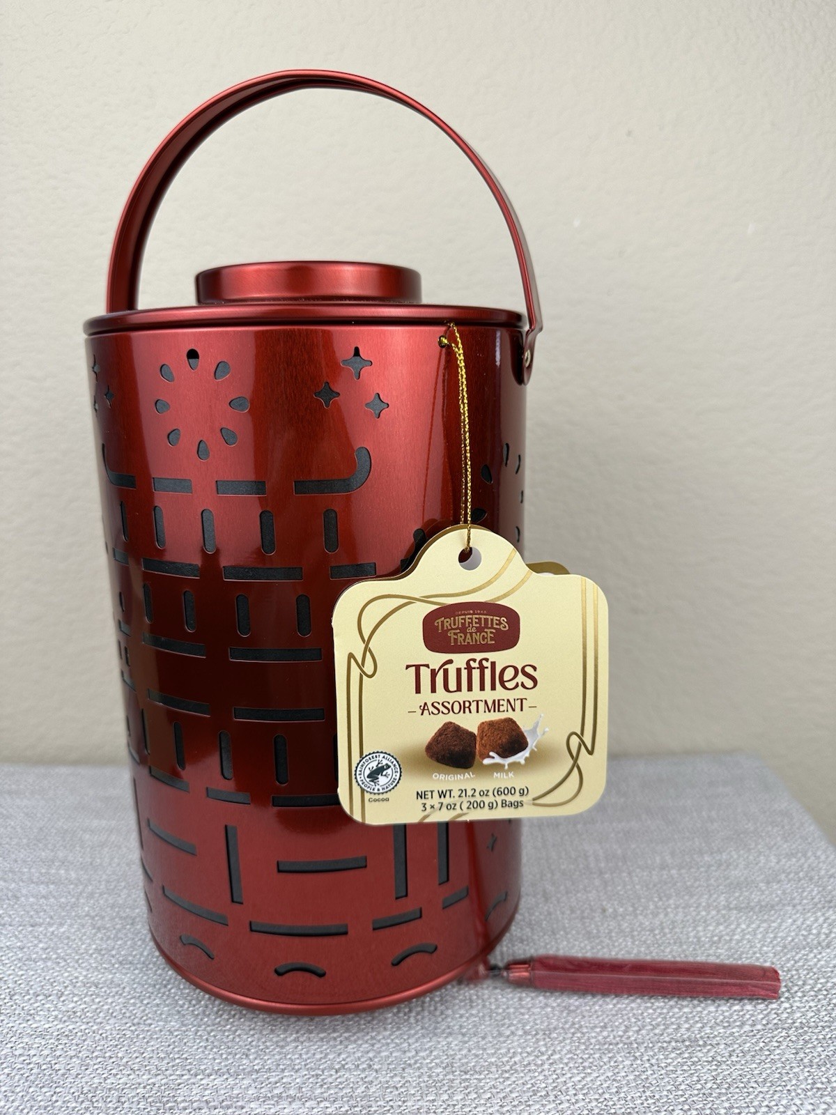 Truffettes de France Chocolate Truffles Assort Lantern Gift Container 21.2 oz