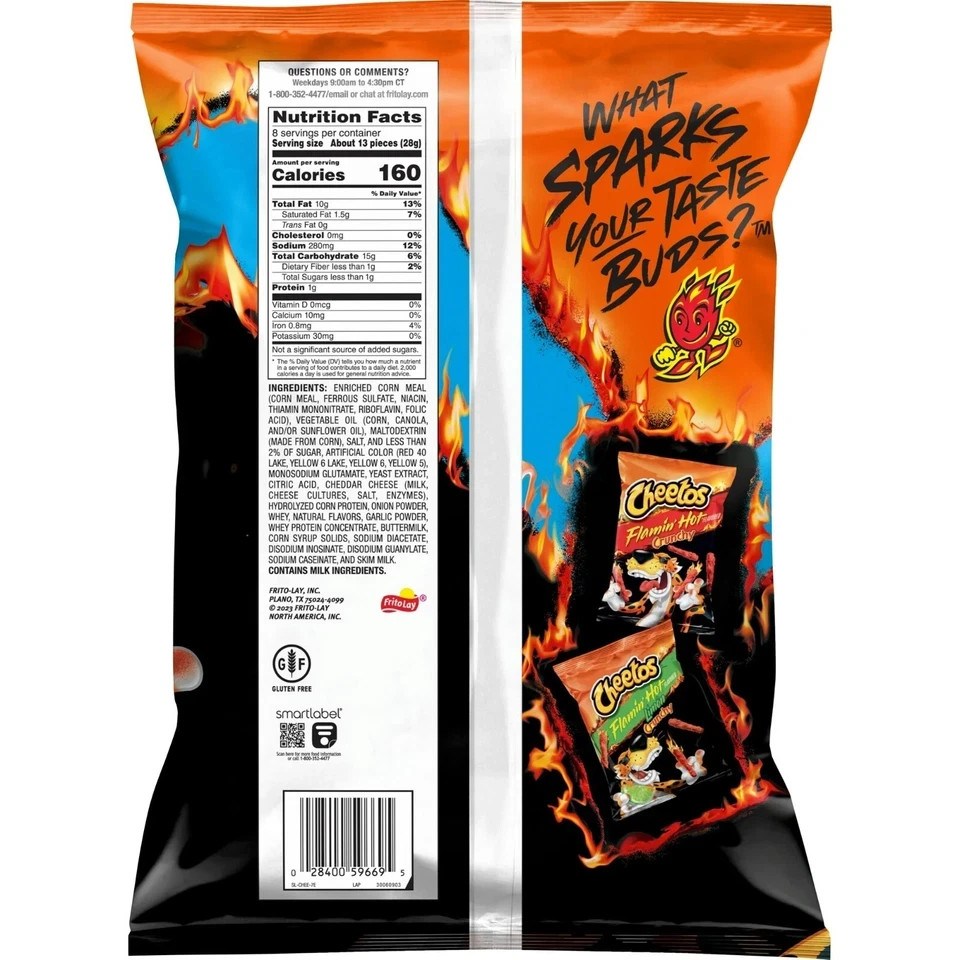 Cheetos PUFFS FLAMIN HOT Cheese Flavored Snacks 8oz (3 Bags)