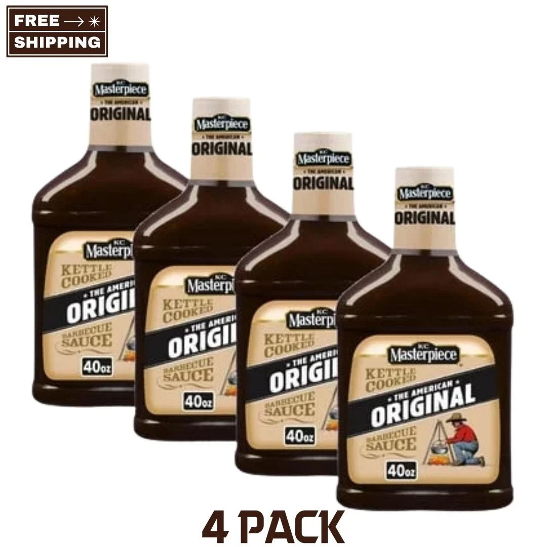 (4 pack) KC Masterpiece Original Barbecue Sauce, 40 oz