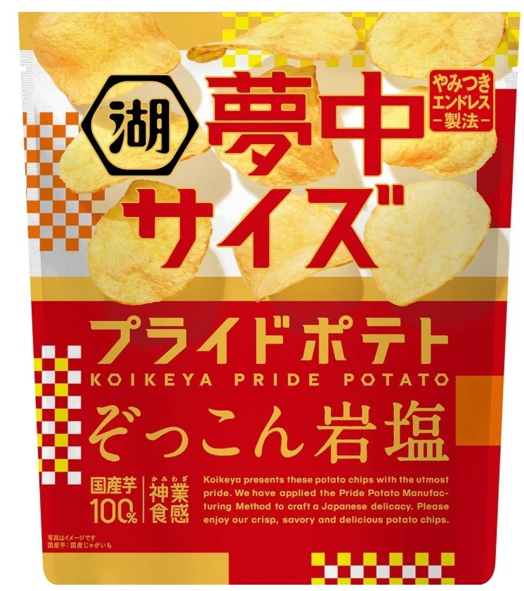 Koikeya’s «muchu Size» Pride Potatoes with Rock Salt 102g Japanese Chips