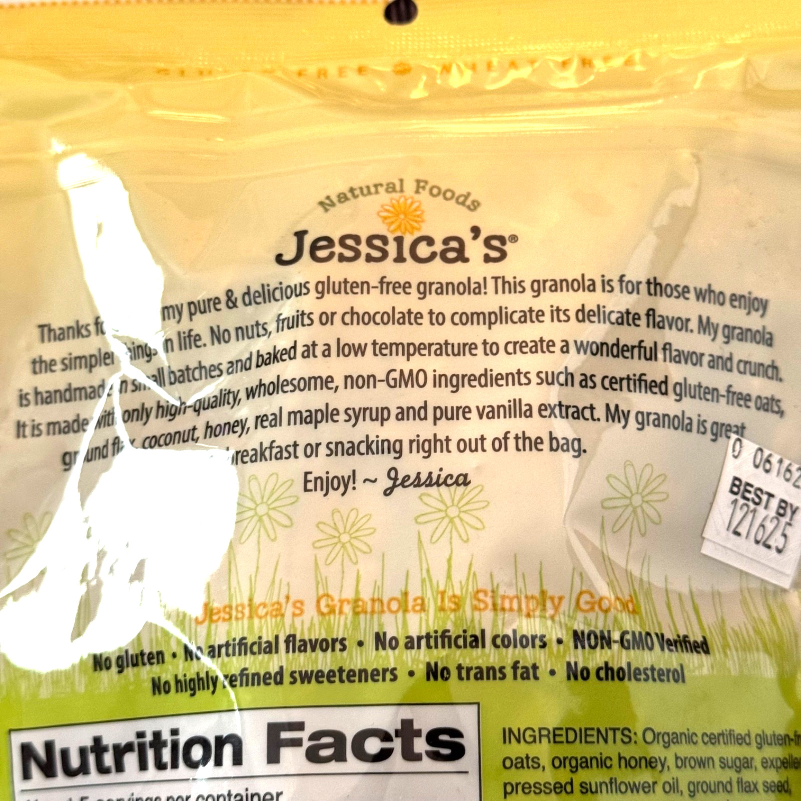 Jessica’s Natural Foods Gluten Free Vanilla Maple Granola 11 oz Non GMO Verified