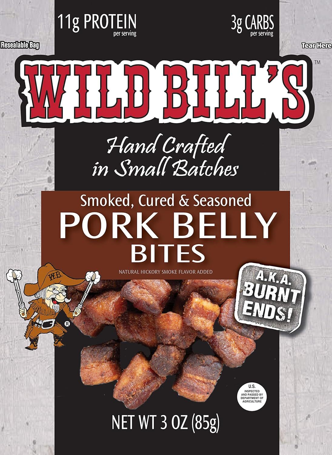 Wild Bill’s Pork Belly Bites, Paquete De 3 Onzas (3 Unidades)