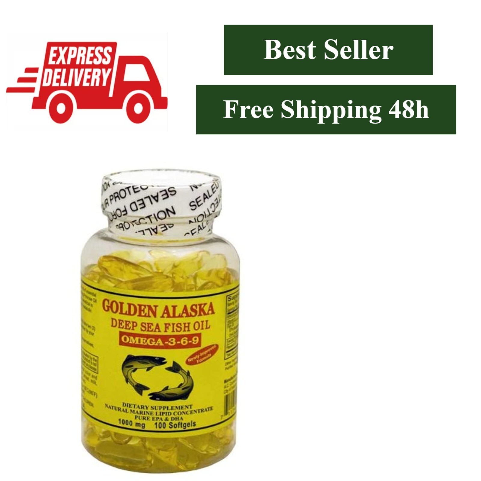 A.C. Commodity Inc Omega-3-6-9 Fish Oil 1000mg Softgels 100 Count