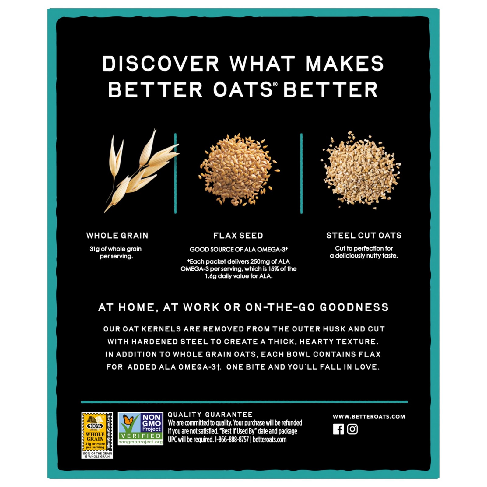 Better Oats Steel Cut Instant Oatmeal Packets, 11.6 Ounce (Pack of 6)
