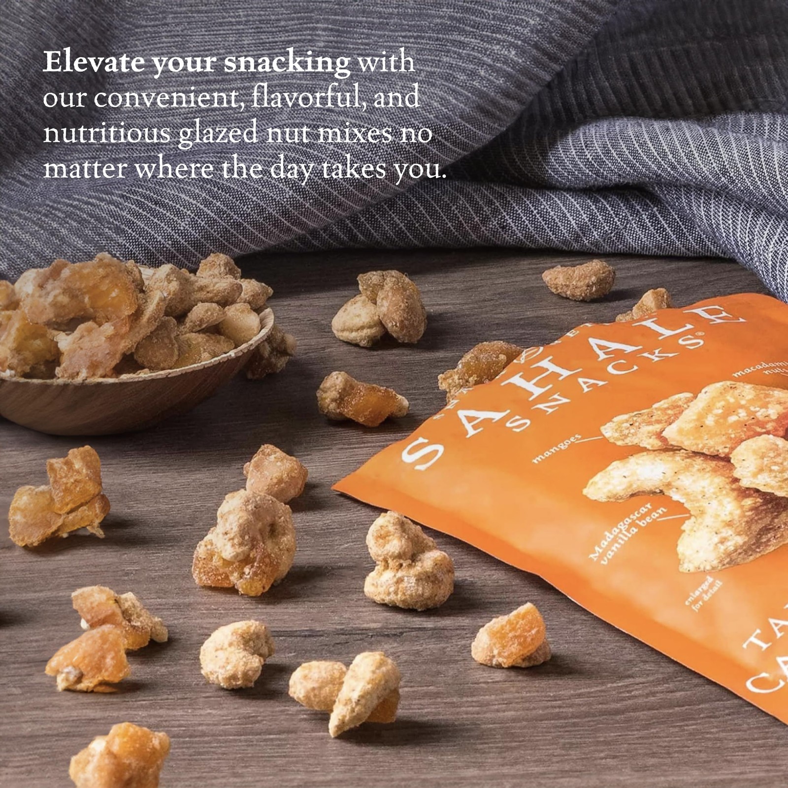 Sahale Snacks Tangerine Vanilla CashewMacadamia Glazed Mix,1.5 oz Grab & Go B…
