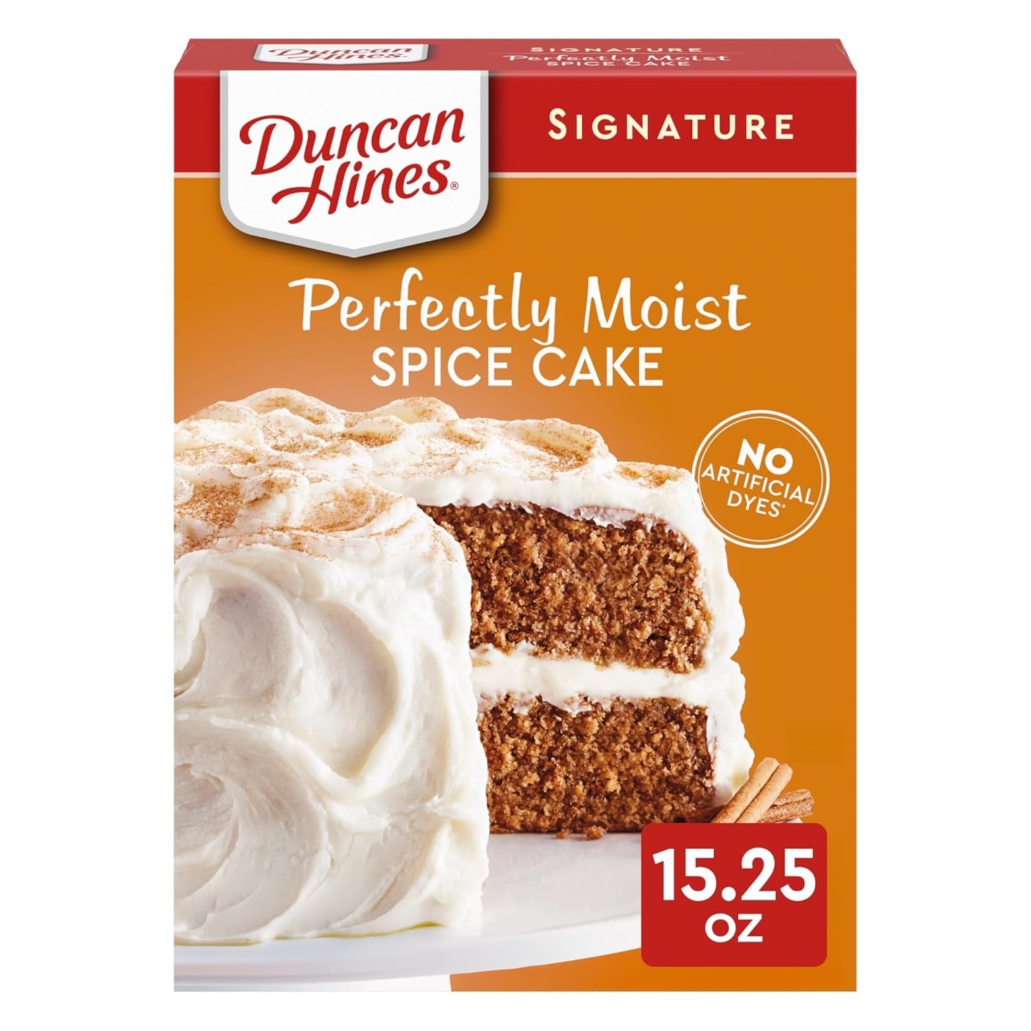 Duncan Hines Signature Perfectly Moist Spice Cake Mix, 15.25 oz, Pack of 2