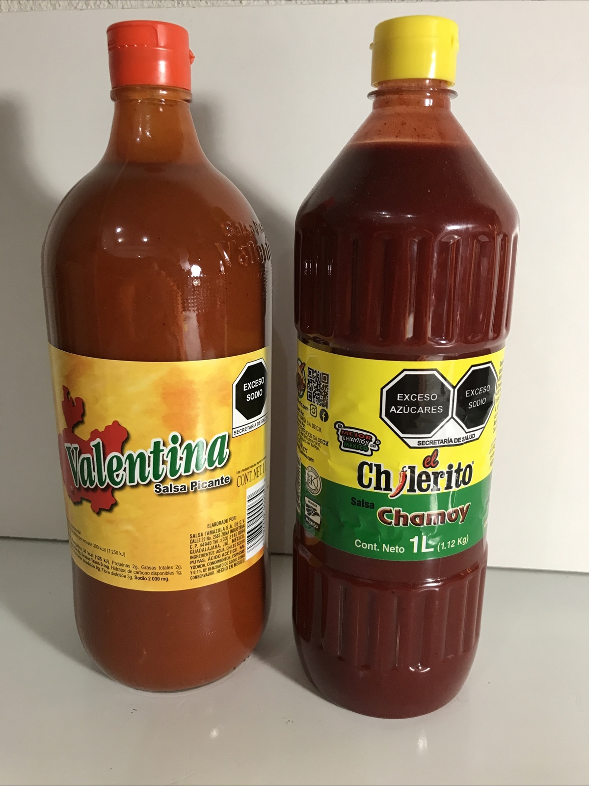 2-Pk Salsa VALENTINA y Chamoy Chilerito Combo 1L/33oz