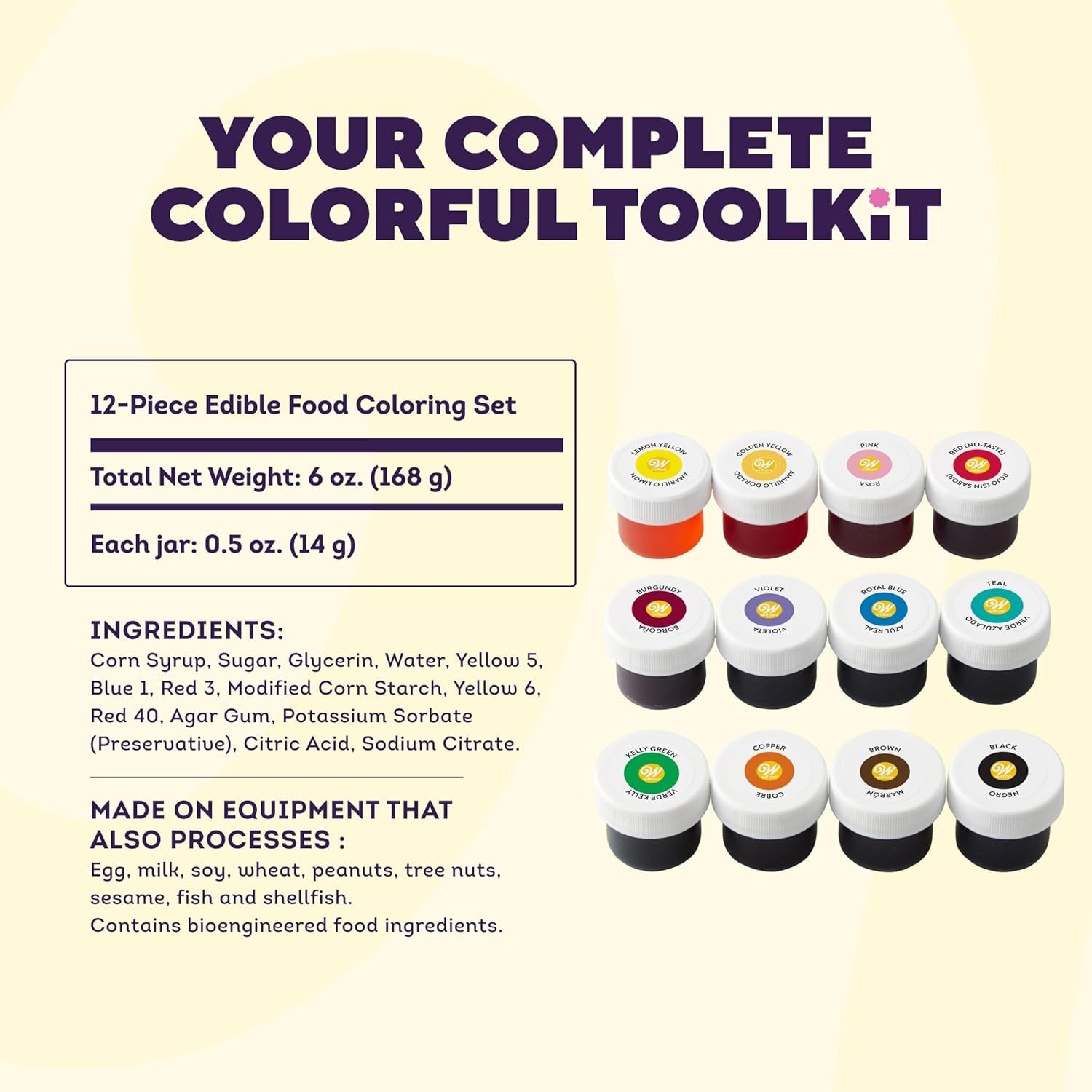 12-Piece Edible Gel Food Coloring Set – Mixable Shades for Vibrant Baking